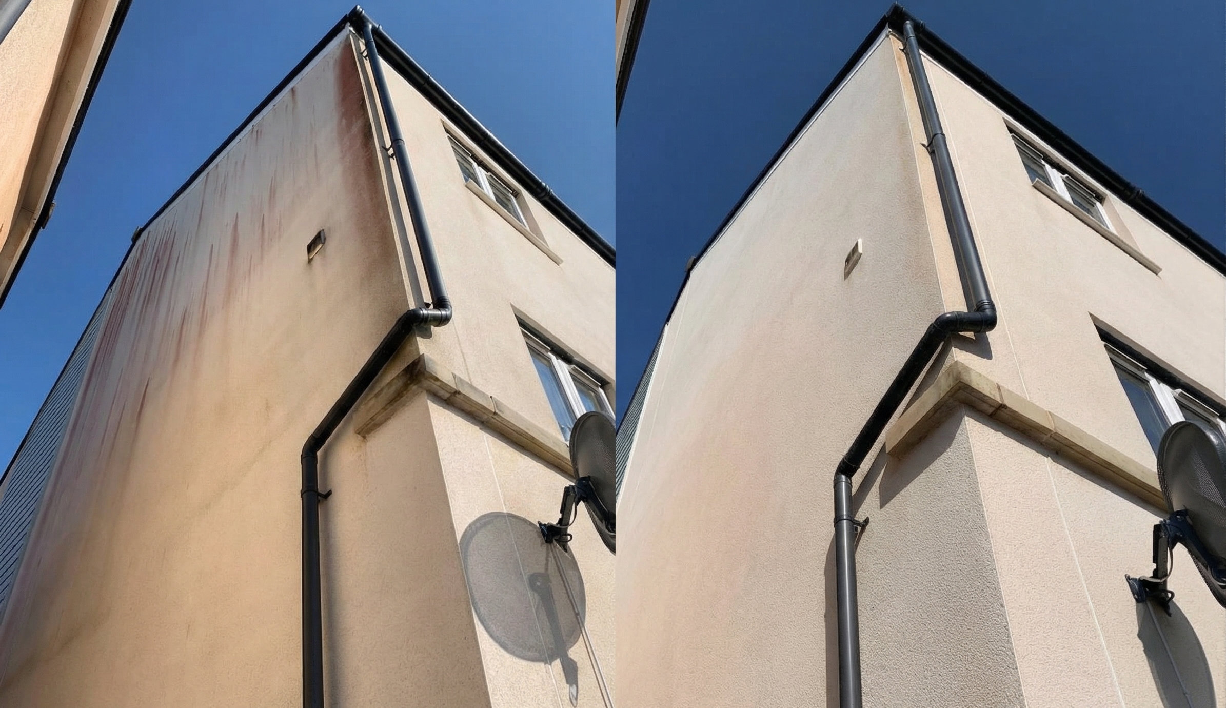 Soft washing before and after comparison